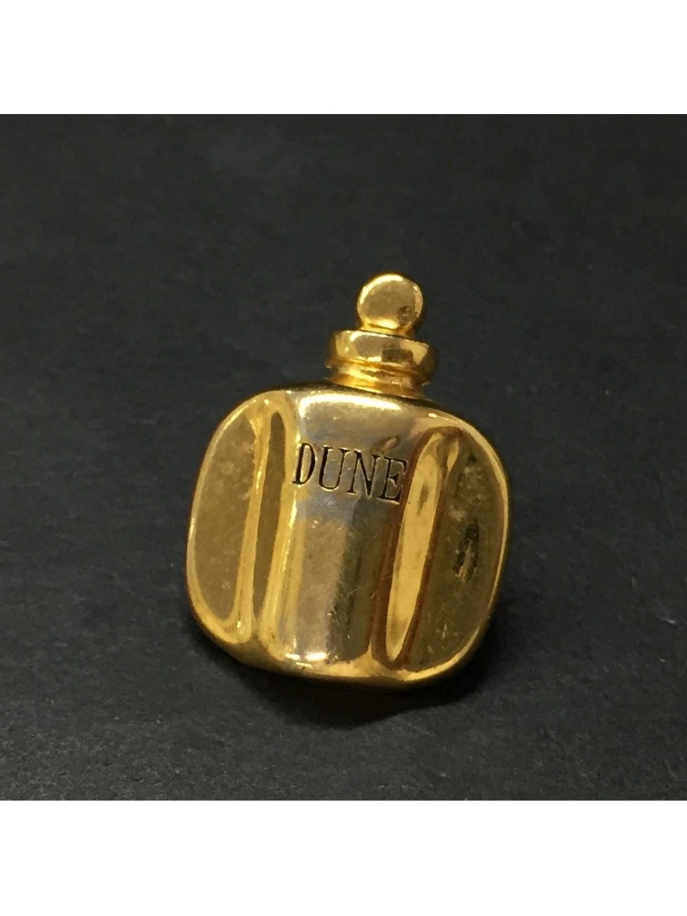 Vintage Christian Dior Gold-tone 'DUNE' Perfume Bottle Brooch Pin